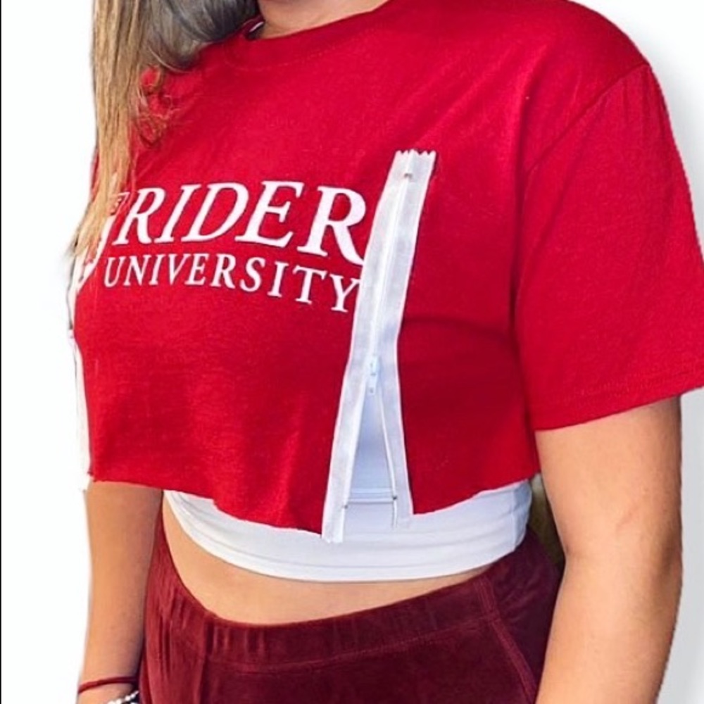 Rider zipper vintage crop top